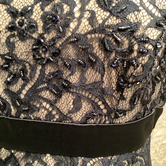 Tadashi Shoji Classic Collection Navy Blue Lace Cocktail Dress - Picture 4 of 15